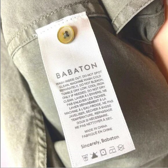 Babaton (Aritzia) Top - Button Up / Army Green / Pockets / Roll Up Sleeves - Picture 2 of 4